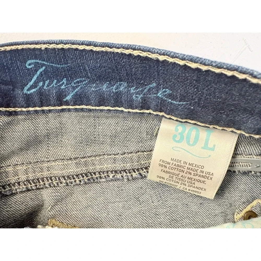 Ariat Turquoise Boot Jeans 30x34 Western Boho‎ Rodeo Flap Pocket Embroidered - Picture 13 of 14